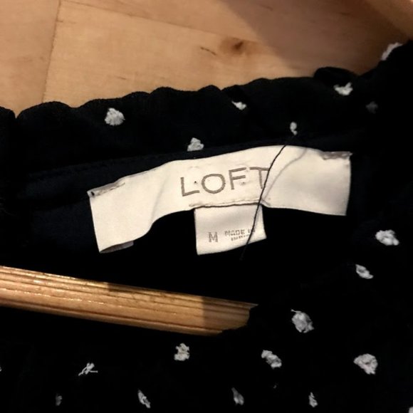 Navy chiffon dress (size M, Loft) - Picture 3 of 3